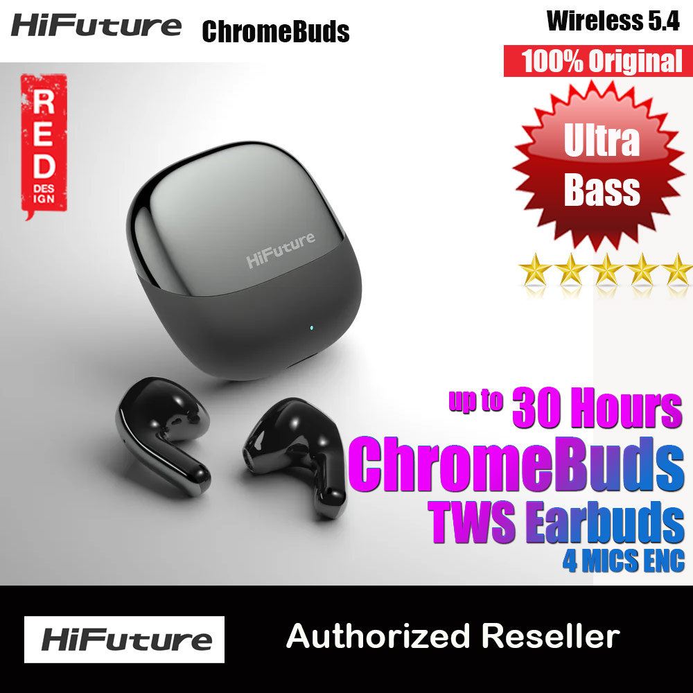 Picture of HiFuture ChromeBuds Premium Bluetooth 5.4 TWS Earbuds Waterproof with Environment Noise Cancellation Ultra Bass Long Hours( Grey) Red Design- Red Design Cases, Red Design Covers, iPad Cases and a wide selection of Red Design Accessories in Malaysia, Sabah, Sarawak and Singapore 