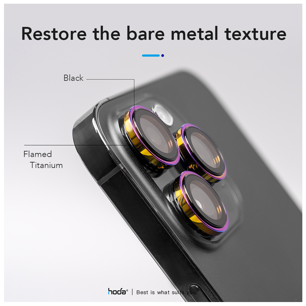 Picture of Apple iPhone 15 Pro 6.1  | Hoda Sapphire Lens Protector for iPhone 15 Pro 6.1 iPhone 15 Pro Max 6.7  (3PCS Grey)