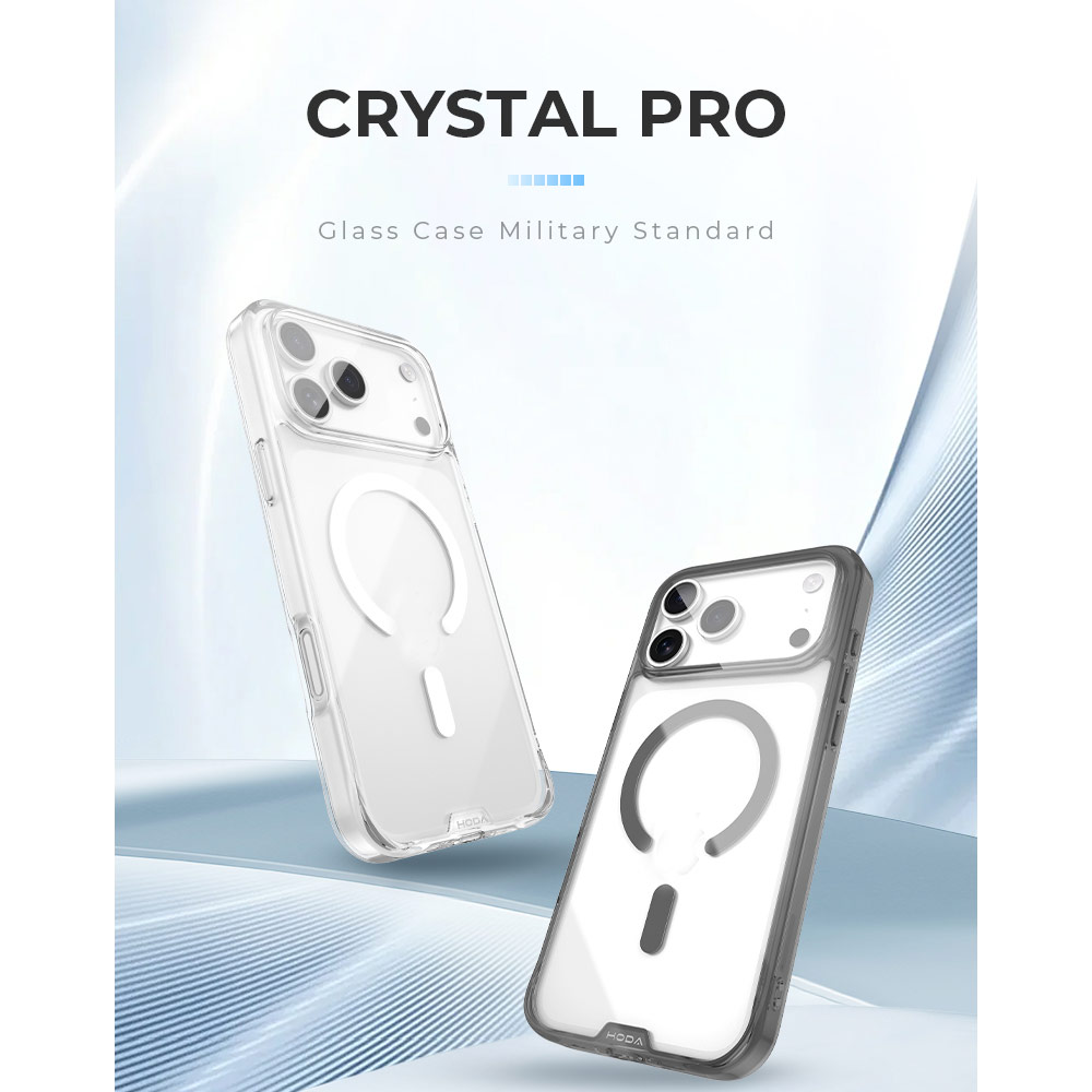 Picture of Apple iPhone 18 Pro Max Case | Hoda Crystal Pro Case with Military Standard MagSafe Enhanced with PureSurface TM with Camera Button for iPhone 18 Pro Max - Clear
