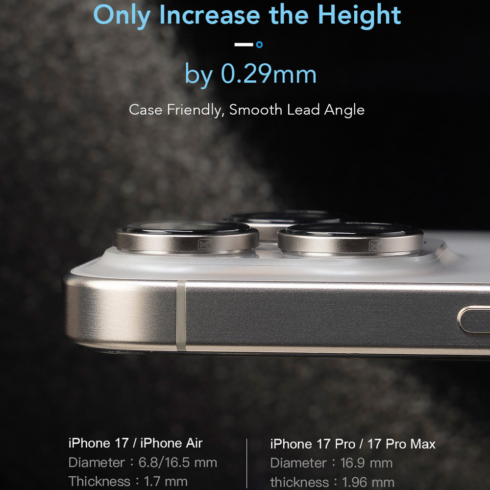 Picture of Apple iPhone 17 Pro 6.3  | Hoda Sapphire Lens Protector for iPhone 17 Pro Max 6.9 17 Pro 6.3  (3PCS Silver)