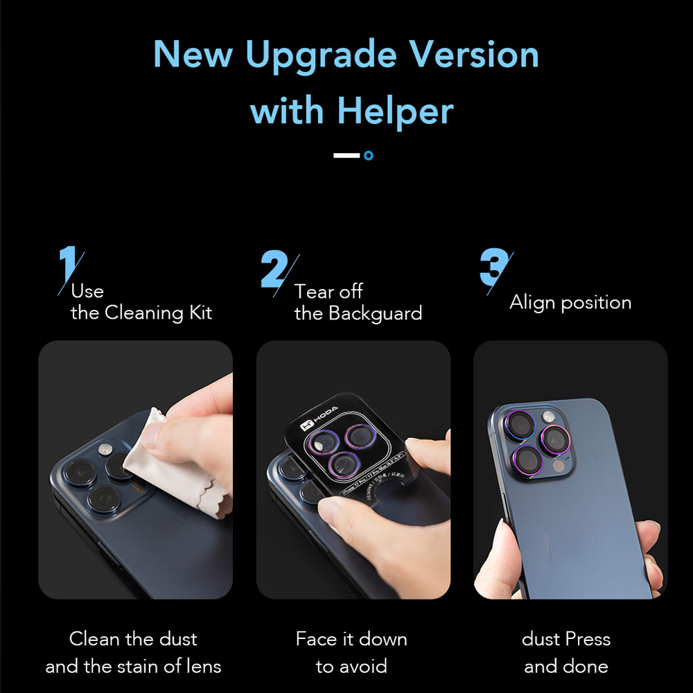 Picture of Apple iPhone 17 Pro 6.3  | Hoda Sapphire Lens Protector for iPhone 17 Pro Max 6.9 17 Pro 6.3  (3PCS Silver)