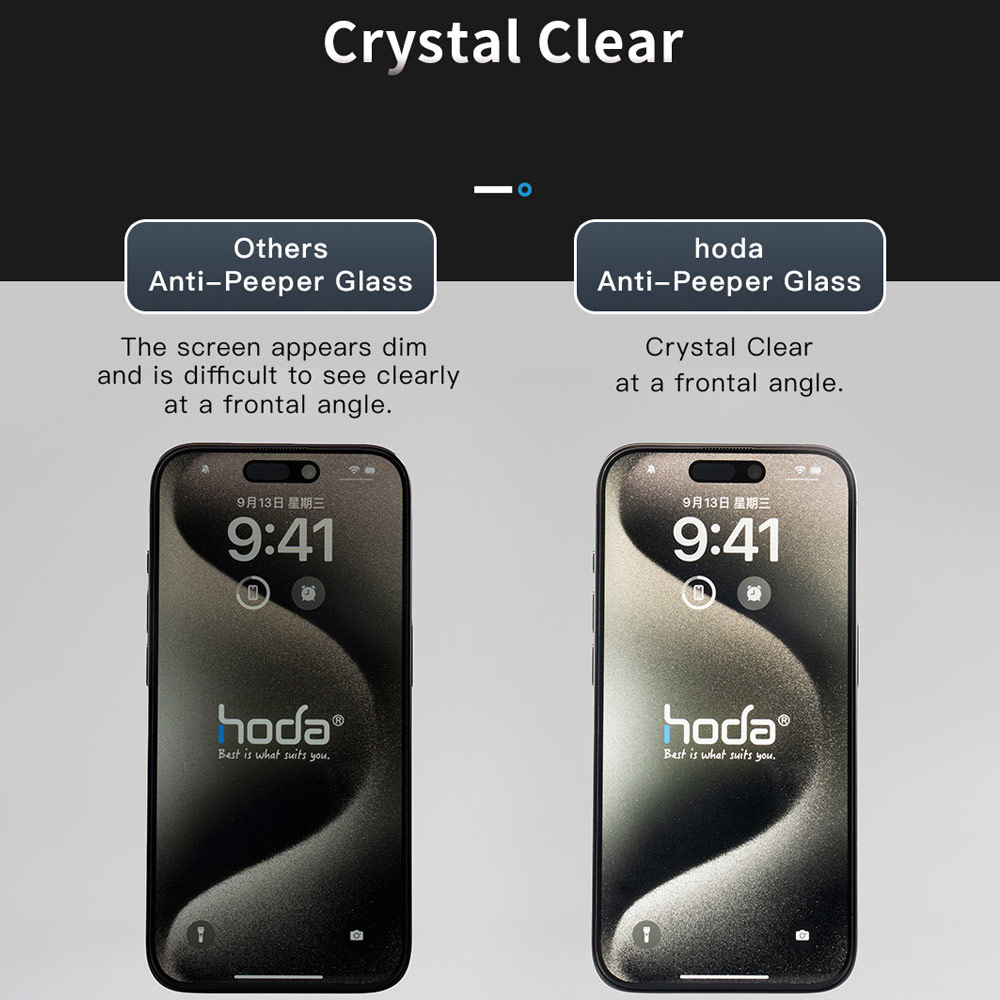 Picture of Apple iPhone 17 Pro 6.3 Screen Protector | Hoda Privacy Full Coverage Tempered Glass Screen Protector for iPhone 17 Pro 6.3 (Anti Peep)