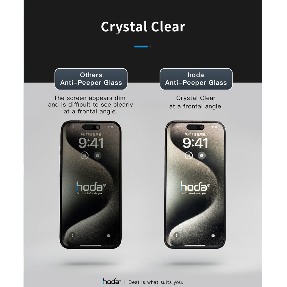 Picture of Apple iPhone 15 Plus 6.7 Screen Protector | Hoda 0.33mm 2.5D Full Coverage Anti Peep Tempered Glass Screen Protector for iPhone 16 Plus 6.7 15 Plus 6.7 (Privacy)
