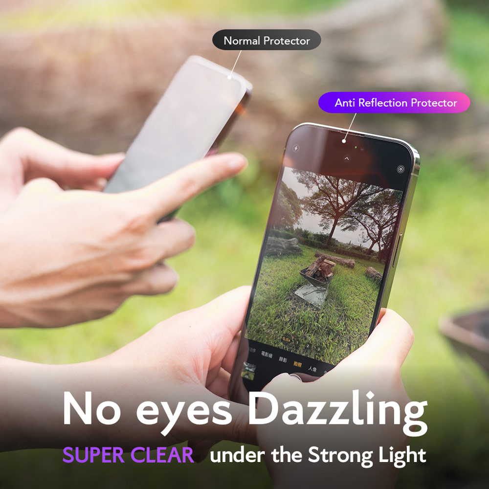 Picture of Apple iPhone 15 6.1 Screen Protector | Hoda 0.33mm 2.5D Full Coverage Anti Reflection Tempered Glass Screen Protector for iPhone 16 6.1 iPhone 15 6.1 (Anti Reflection)