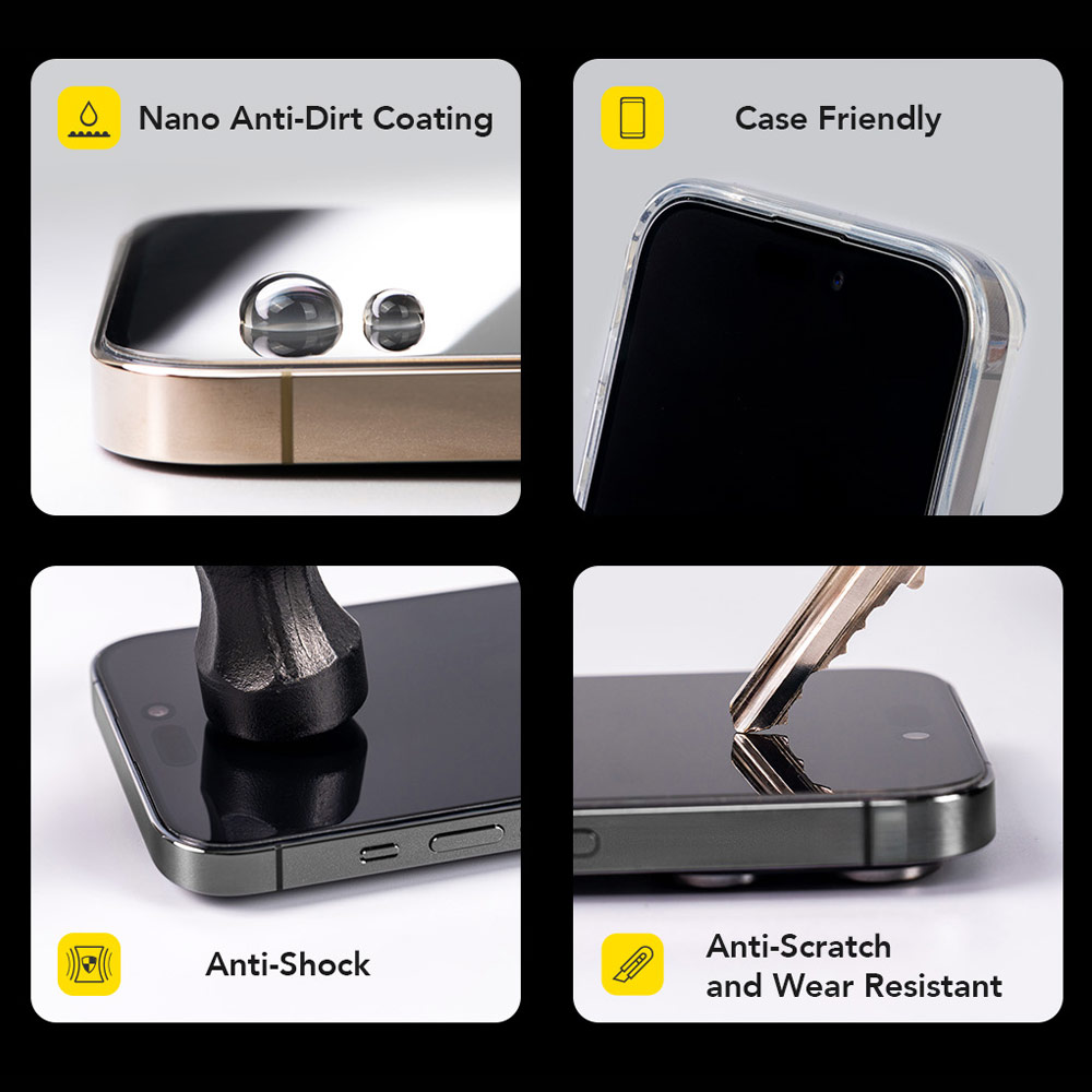 Picture of Apple iPhone 15 6.1 Screen Protector | Hoda 0.33mm 2.5D Full Coverage Anti Reflection Tempered Glass Screen Protector for iPhone 16 6.1 iPhone 15 6.1 (Anti Reflection)