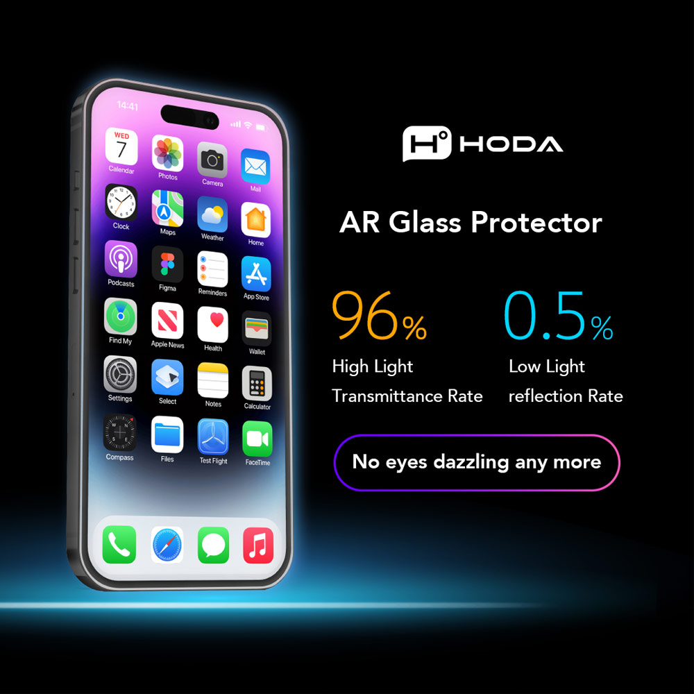 Picture of Apple iPhone 18 Pro Max Screen Protector | Hoda Matte Anti-Peeper Privacy 2ways with Anti Reflection Full Coverage Tempered Glass Screen Protector for iPhone 18 Pro Max Dust Free Helper Lite Included - Privacy Matte