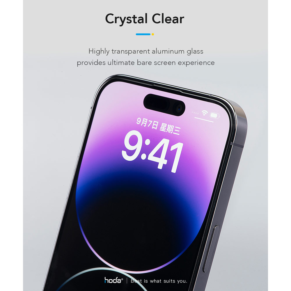 Picture of Apple iPhone 16 Pro 6.3 Screen Protector | Hoda 0.33mm 2.5D Full Coverage Tempered Glass Screen Protector for iPhone 16 Pro 6.3 with Dust Free Helper (Clear)