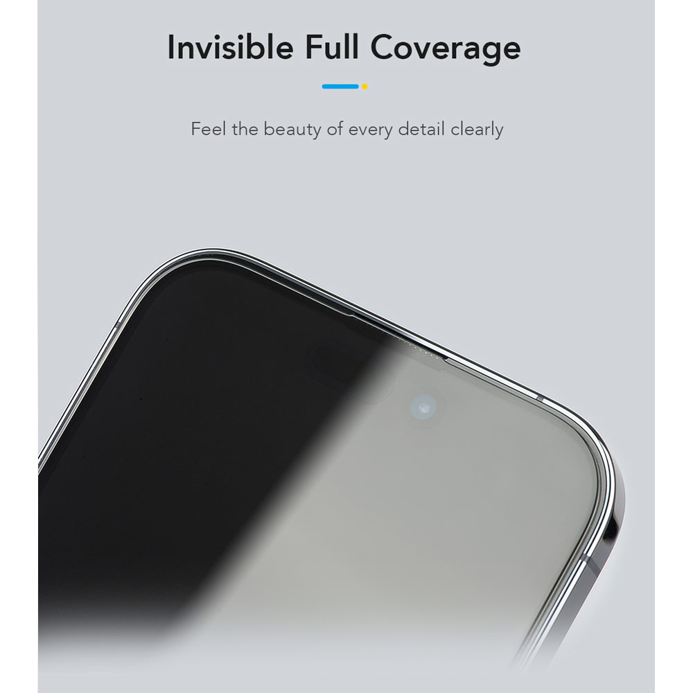 Picture of Apple iPhone 16 Pro 6.3 Screen Protector | Hoda 0.33mm 2.5D Full Coverage Tempered Glass Screen Protector for iPhone 16 Pro 6.3 with Dust Free Helper (Clear)