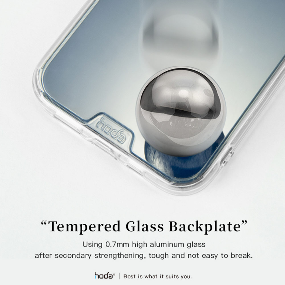 Picture of Apple iPhone 13 Pro 6.1 Case | Hoda Military CRYSTAL PRO 3D TEMPERED GLASS BACKPLATE Drop Protection PROTECTIVE Case for Apple iPhone 13 Pro 6.1 (Crystal Clear Black)