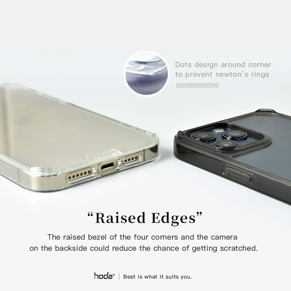 Picture of Apple iPhone 13 Pro 6.1 Case | Hoda Military CRYSTAL PRO 3D TEMPERED GLASS BACKPLATE Drop Protection PROTECTIVE Case for Apple iPhone 13 Pro 6.1 (Crystal Clear Black)