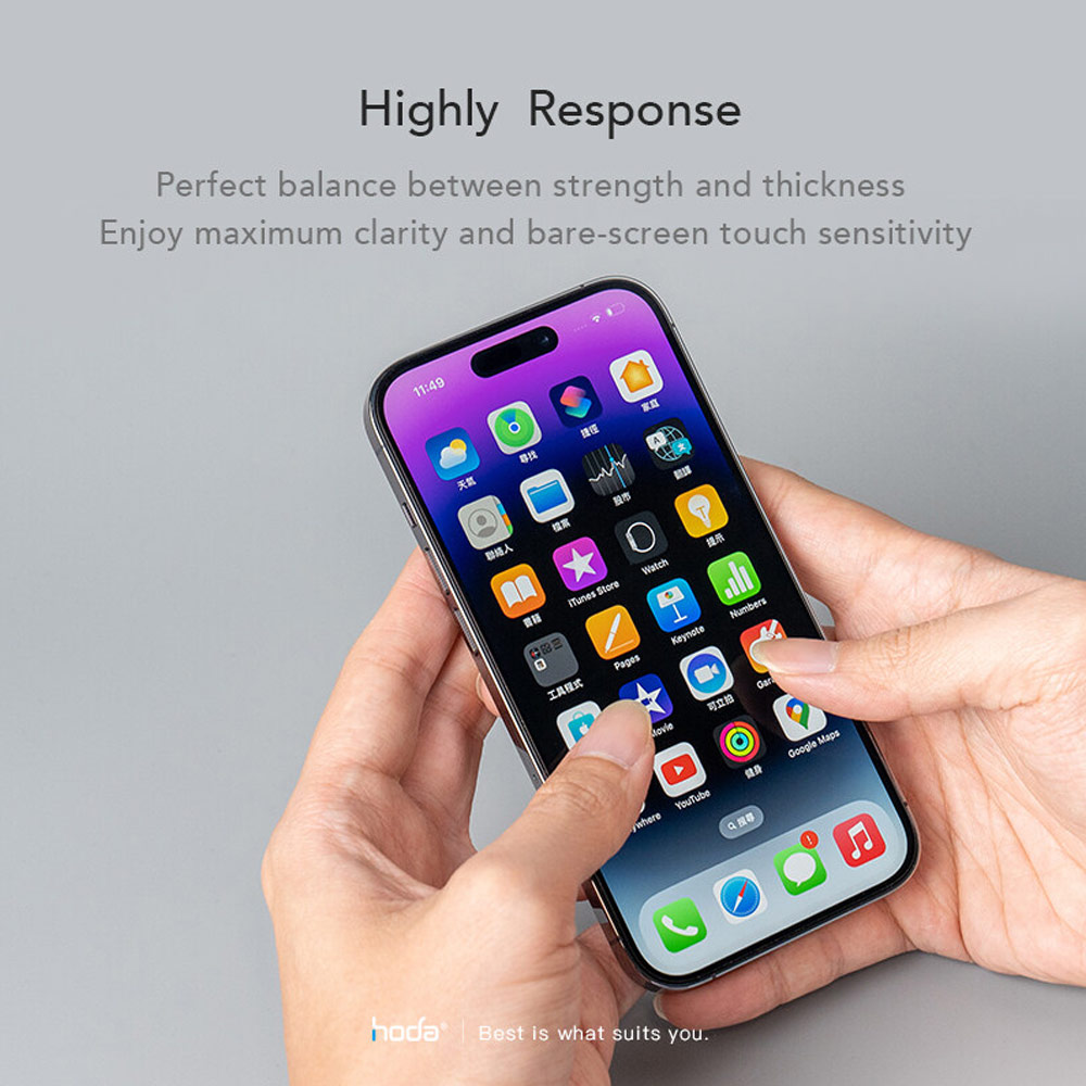Picture of Apple iPhone 14 Pro Max 6.7 Screen Protector | Hoda 0.33mm 2.5D Full Coverage Tempered Glass Screen Protector for Apple iPhone 14 Pro Max 6.7 (Clear Black)