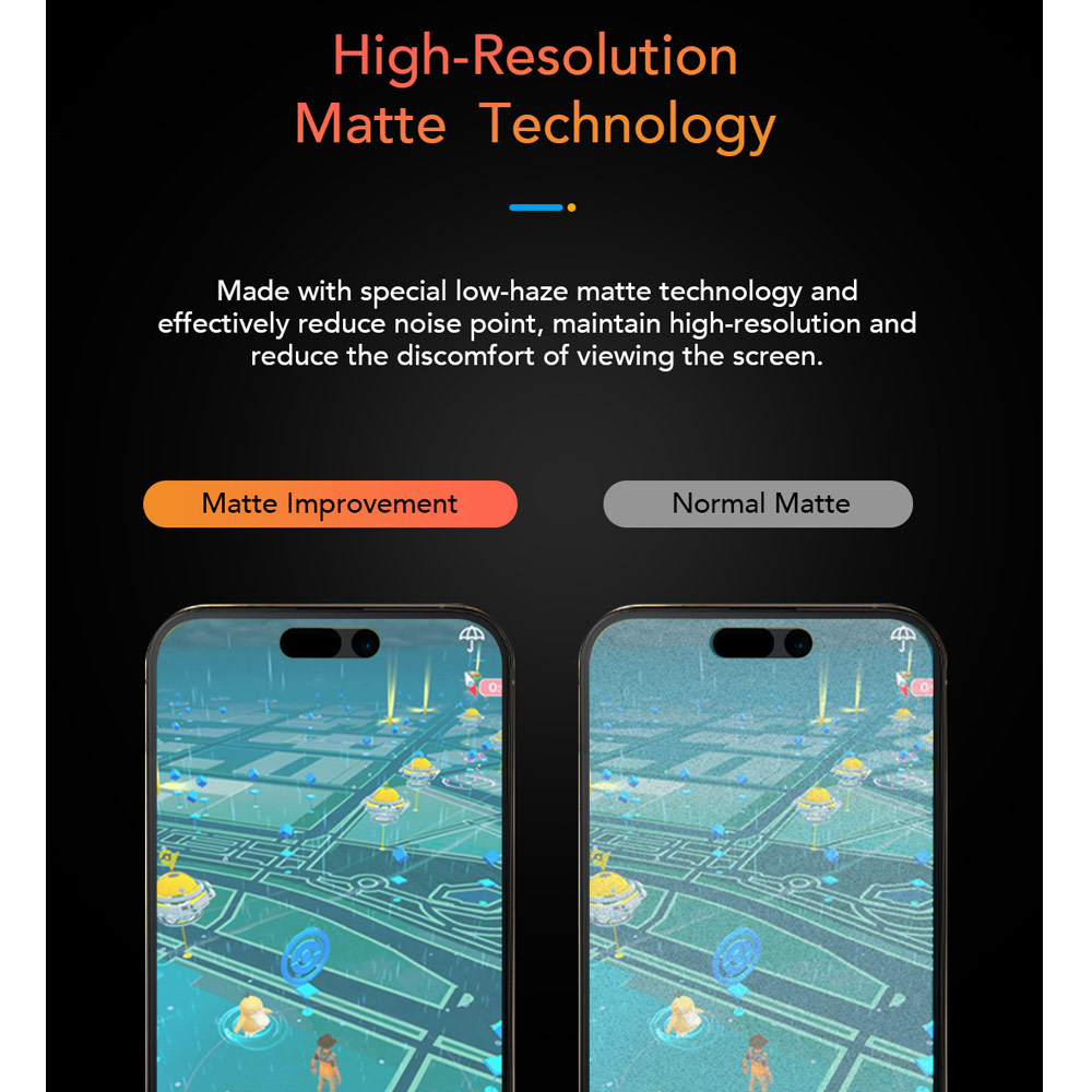 Picture of Apple iPhone 17 Pro Max 6.9 Screen Protector | Hoda Anti Glare Full Coverage Tempered Glass Screen Protector for iPhone 17 Pro Max 6.9 (Matte)