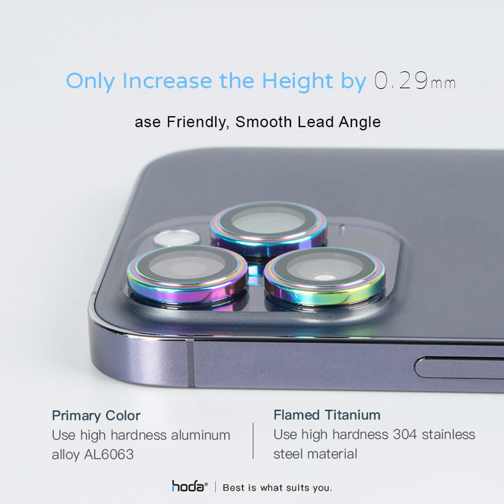Picture of Apple iPhone 14 Pro Max 6.7  | Hoda Sapphire Lens Protector for iPhone 14 Pro 6.1 iPhone 14 Pro Max 6.7  (3PCS Silver)