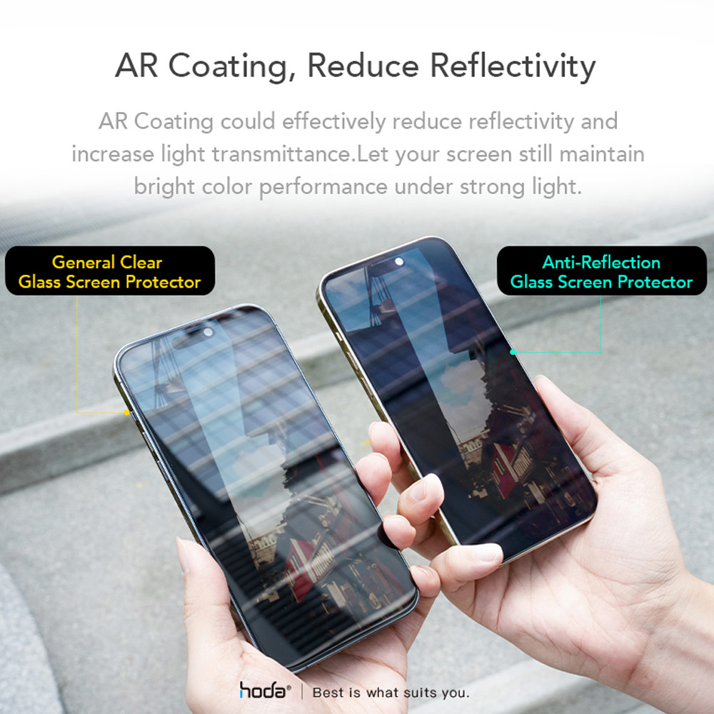 Picture of Apple iPhone 13 Pro Max 6.7 Screen Protector | Hoda 0.33mm 2.5D Full Coverage Tempered Glass Screen Protector for Apple iPhone 13 Pro Max 6.7 iPhone 14 Plus 6.7 (Anti Reflection)
