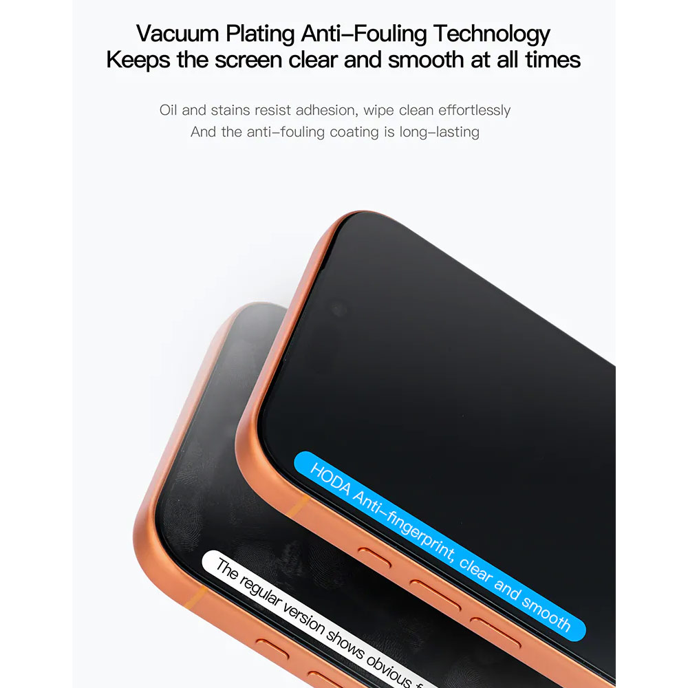 Picture of Apple iPhone 18 Pro Screen Protector | Hoda Full Coverage Tempered Glass Screen Protector for iPhone 18 Pro with Dust-Free Helper - Matte - Matte