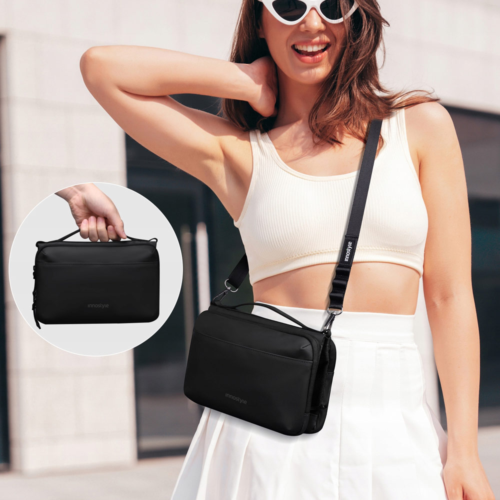 Picture of Innostyle FlexiCarry Crossbody Sling Shoulder Hand Carry Urban Style Bag Travel Bag (Classic Black)