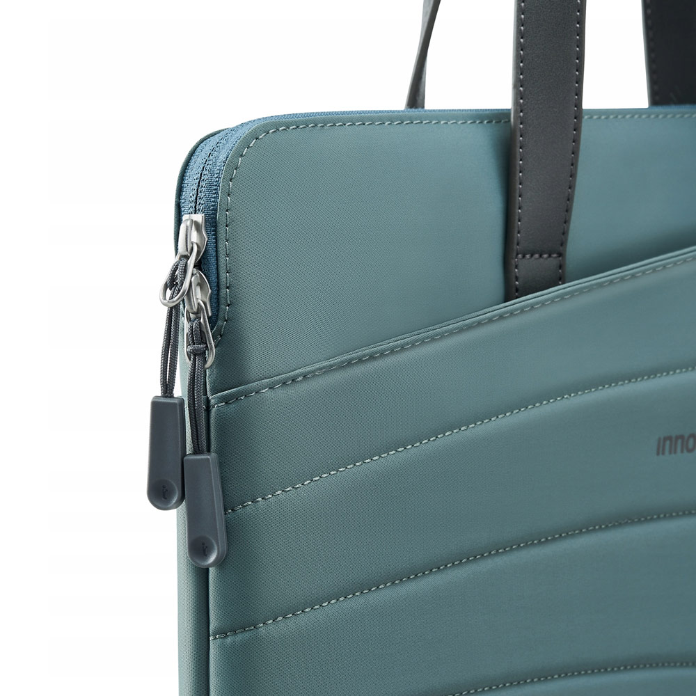 Picture of Innostyle CarryLite Slim Series Shock Proof Lightweight Laptop Notebook Hand Carry Sleeve with Front Compartment for up to 14 inches Laptop (Midnight Green)
