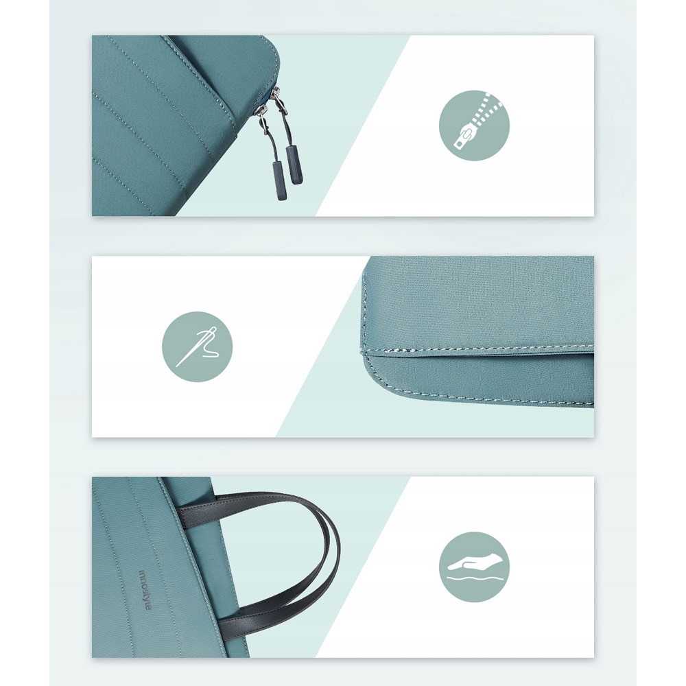 Picture of Innostyle CarryLite Slim Series Shock Proof Lightweight Laptop Notebook Hand Carry Sleeve with Front Compartment for up to 14 inches Laptop (Midnight Green)