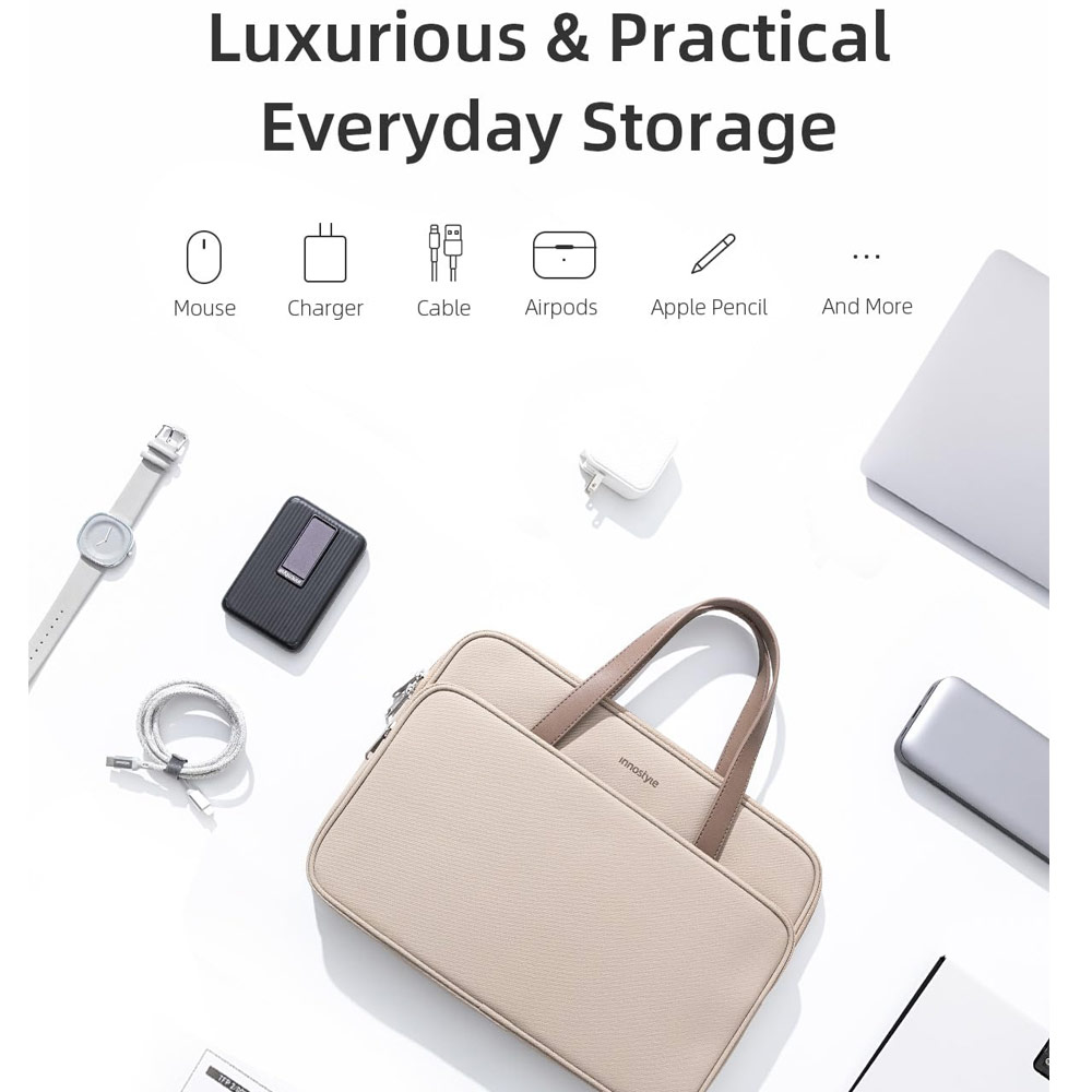 Picture of Innostyle Omiprotect Pro Series Shock Proof Laptop Notebook Hand Carry Sleeve with Front Compartment for up to 16 inches Laptop (Black)