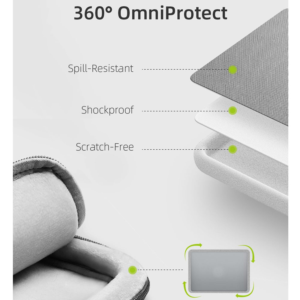 Picture of Innostyle Omiprotect Pro Series Shock Proof Laptop Notebook Hand Carry Sleeve with Front Compartment for up to 16 inches Laptop (Black)