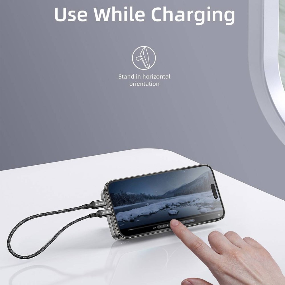Picture of Innostyle PowerMag Switch 2 in 1 Standable Magnetic Wireless Charging with USB-C input output Fast Charge PowerBank  (Blue)