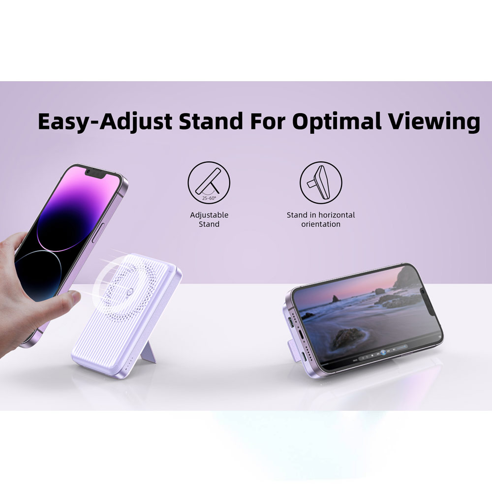 Picture of Innostyle PowerMag Switch 2 in 1 Standable Magnetic Wireless Charging with USB-C input output Fast Charge PowerBank  (Blue)