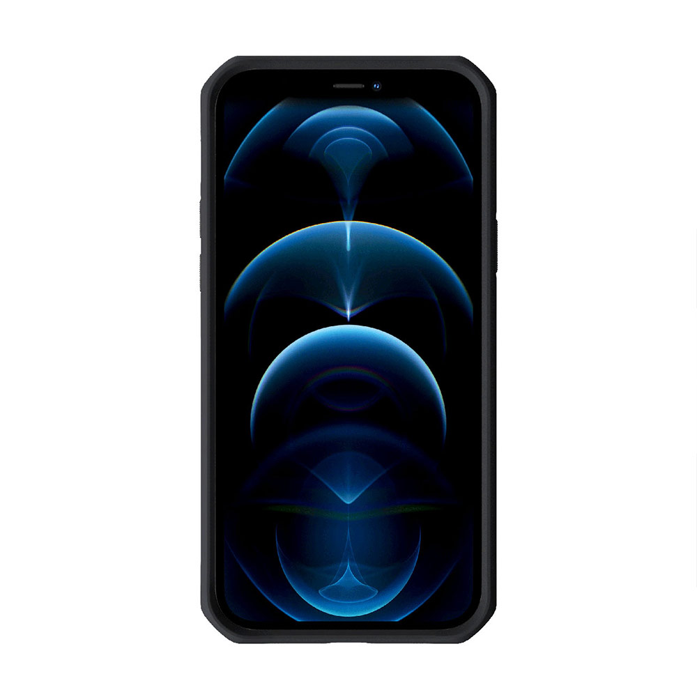 Picture of Apple iPhone 12 Pro Max 6.7 Case | ITSKINS HYBRID SOLID ANTIMICROBIAL Certified Antishock Protection Case for Apple iPhone 12 Pro Max 6.7 (Plain Black transparent)
