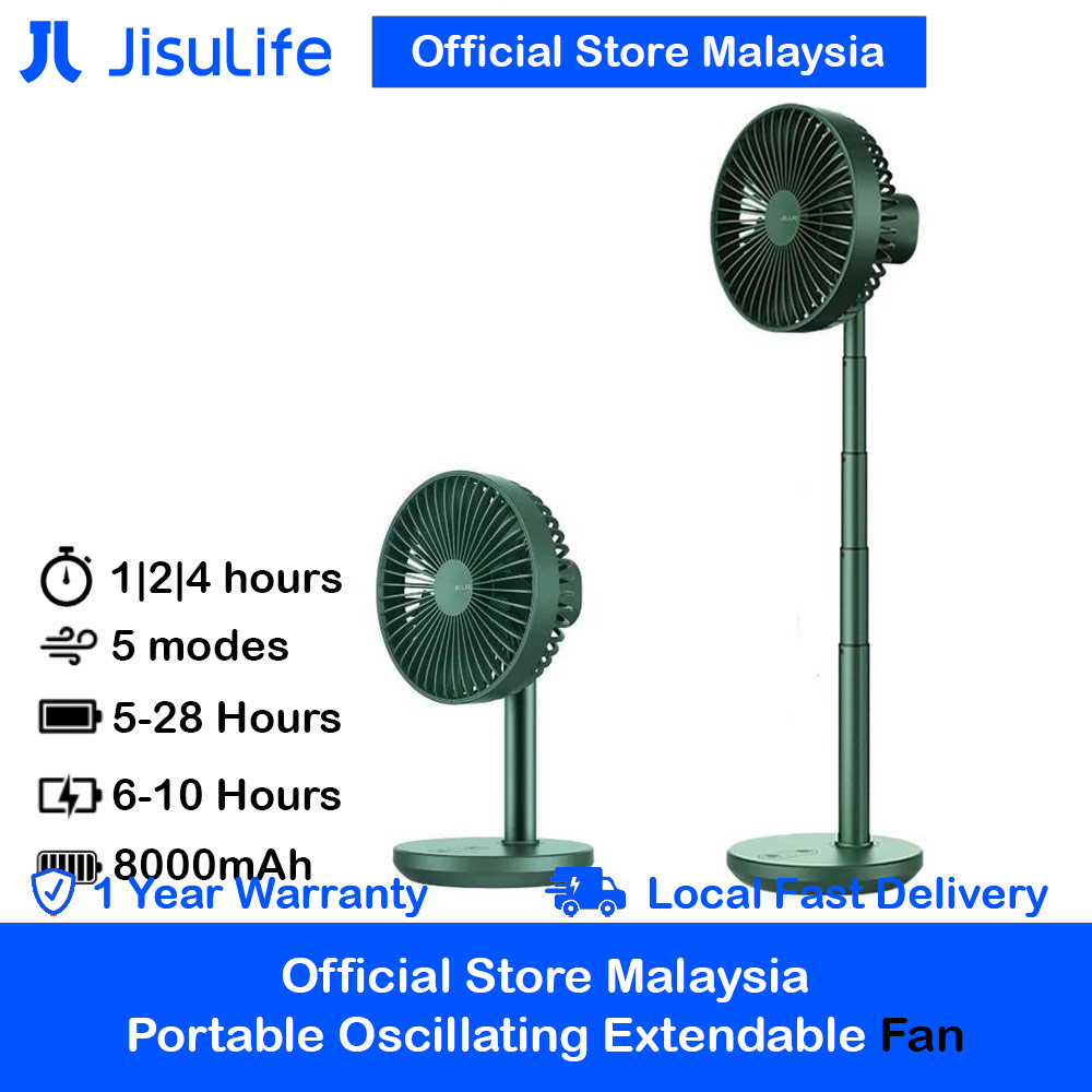 Picture of JISULIFE Malaysia Oscillating Rotation Desk Fan Portable Timer Setting Extendable Desktop Fan 8000mAh USB-C Rechargeable Electric Table Fan for Office Room Travel Outdoor Indoor Picnic FA13P (Dark Green) Red Design- Red Design Cases, Red Design Covers, iPad Cases and a wide selection of Red Design Accessories in Malaysia, Sabah, Sarawak and Singapore 