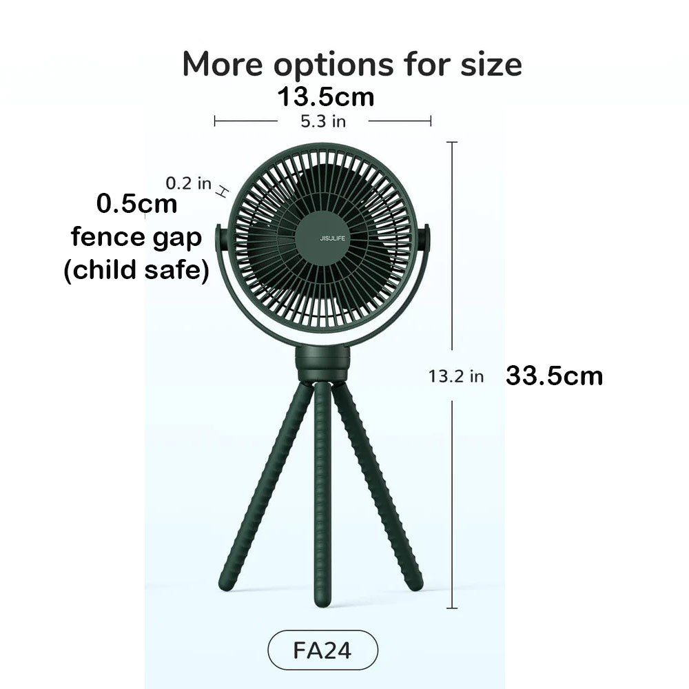 Picture of Jisulife Malaysia Child Baby Safe Low Noise Stroller Car Seat Rotatable Flexible Tripod Rechargeable Fan FA24  (White)
