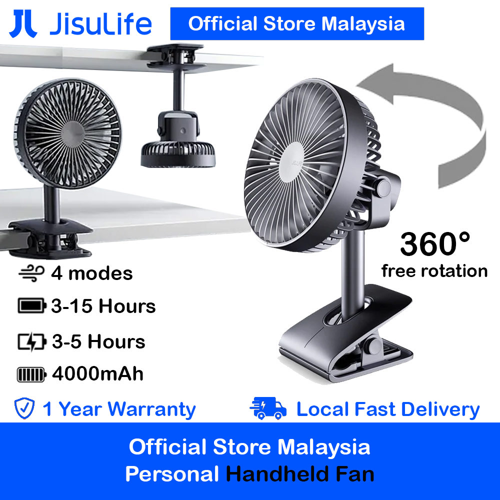 Picture of JISULIFE Malaysia Clip On  Desk Fan Portable Desktop Fan 4000mAh USB-C Rechargeable for Office Room Travel Outdoor Indoor FA7B (Navy) Red Design- Red Design Cases, Red Design Covers, iPad Cases and a wide selection of Red Design Accessories in Malaysia, Sabah, Sarawak and Singapore 