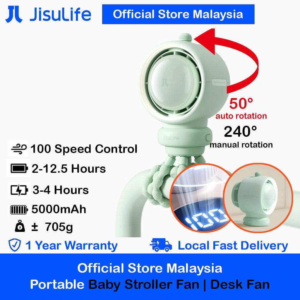 Picture of Jisulife Malaysia Life2 S Child Baby Safe Stroller Car Seat Auto OscillatingFlexible Tripod Rechargeable Bladeless Fan (Green) Red Design- Red Design Cases, Red Design Covers, iPad Cases and a wide selection of Red Design Accessories in Malaysia, Sabah, Sarawak and Singapore 