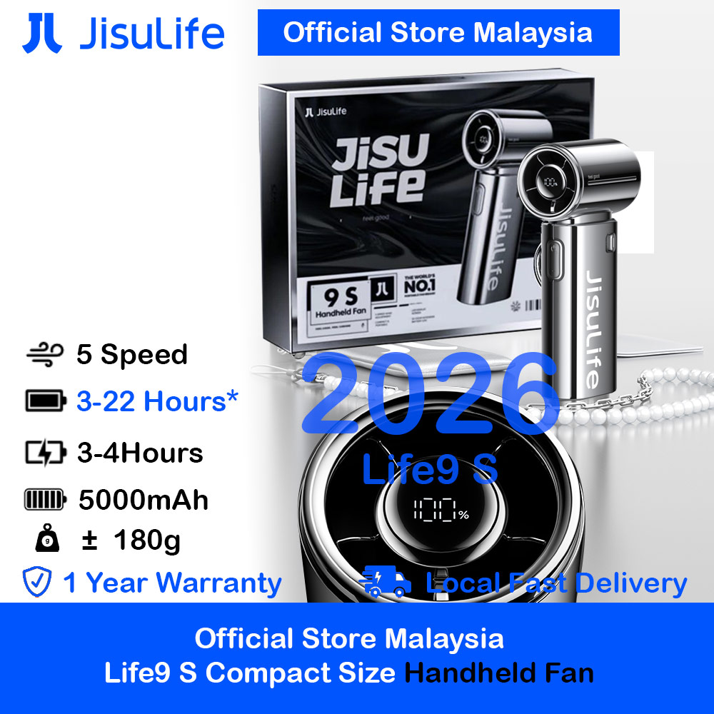 Picture of Jisulife Life9S LED Limited Edition Silver Chrome Palm Size Mini Compact Handheld Portable Fan Strong Wind Red Design- Red Design Cases, Red Design Covers, iPad Cases and a wide selection of Red Design Accessories in Malaysia, Sabah, Sarawak and Singapore 