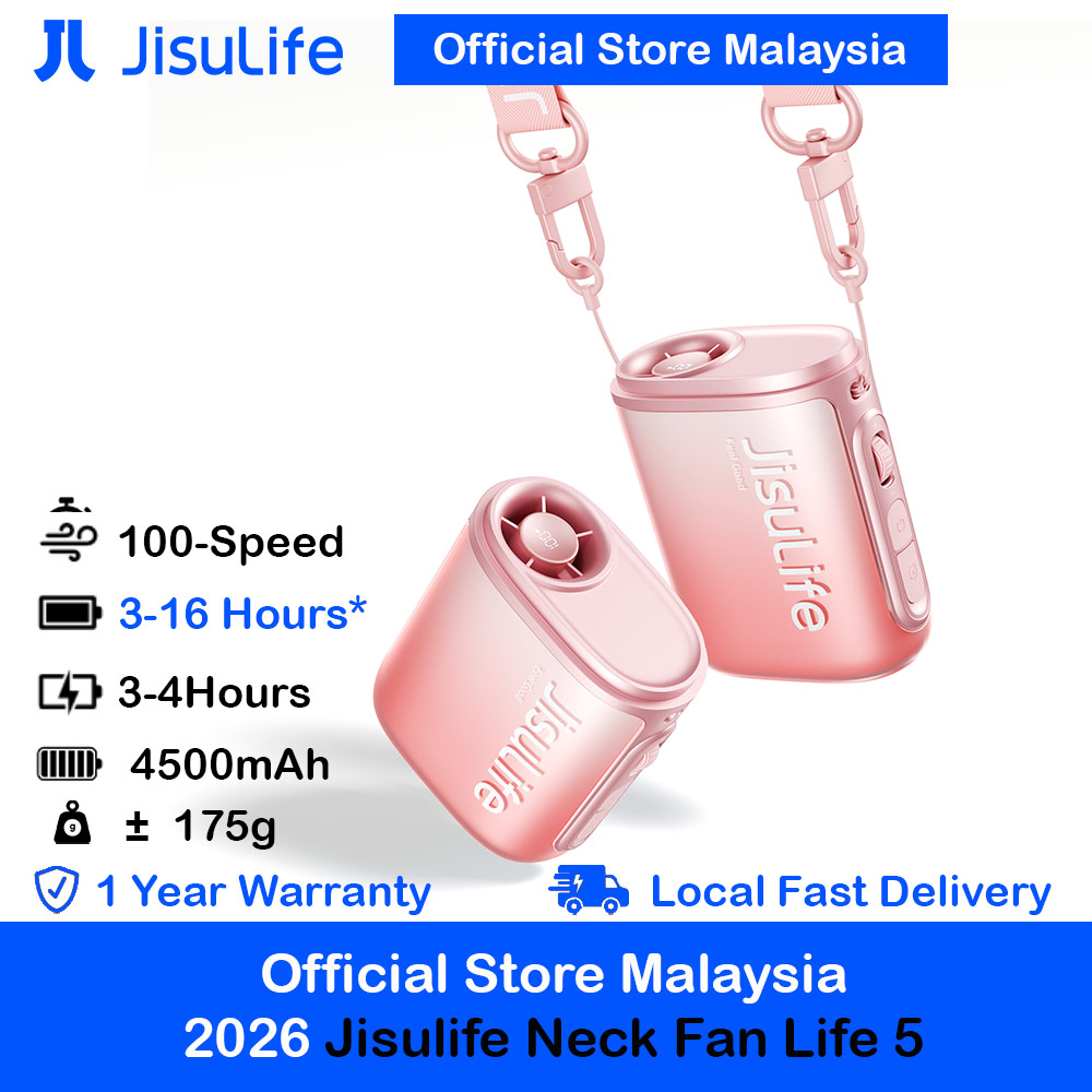 Picture of JisuLife Neck Fan Life5 100 Speed Turbo Cooling Handfree Portable Neck Fan Hang or Clipped Clip Fan (Pink) Red Design- Red Design Cases, Red Design Covers, iPad Cases and a wide selection of Red Design Accessories in Malaysia, Sabah, Sarawak and Singapore