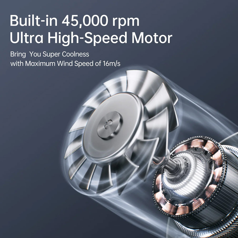 Picture of JISULIFE 2025 Outdoor Fan Ultra1 Rechargeable Turbo Jet Fan Handheld Ceiling Desk Fans With 3 Lighting Modes Power Bank (Light Grey)