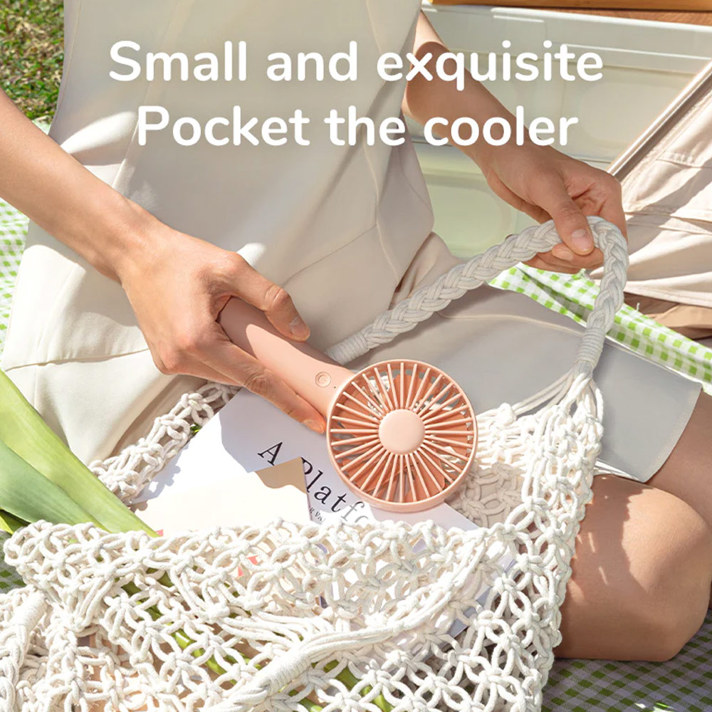 Picture of Jisulife Malaysia 3 Speed Wind Portable Fast Charge Rechargeble 2000mAh Handheld Fan for Outdoor Indoor Badminton Court Concert Picnic Camping FA21 (Brown)