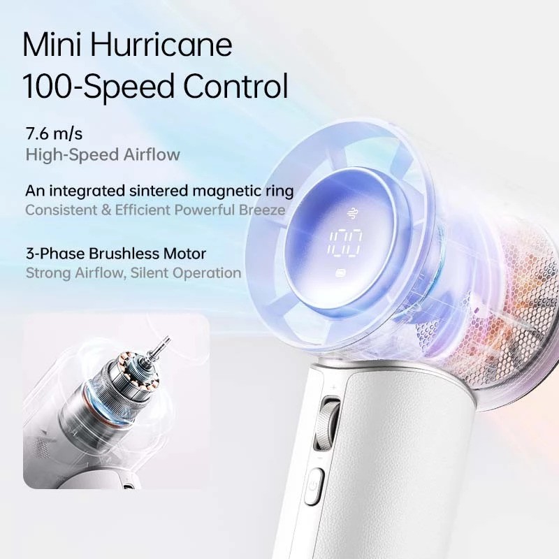 Picture of JisuLife Handheld Fan Pro1 Mini Size Aromatherapy Leather Design Compact Portable 30h Long Battery Ultra Quiet (Purple)
