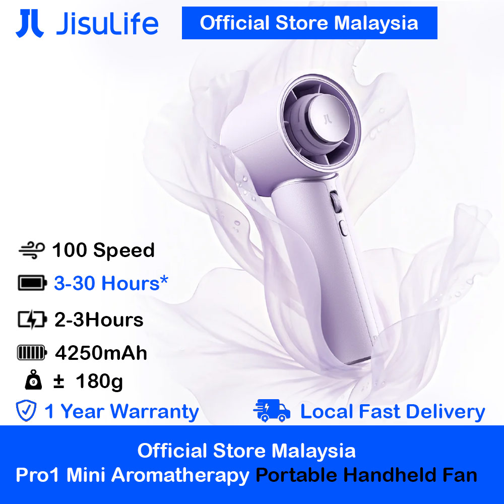 Picture of JisuLife Handheld Fan Pro1 Mini Size Aromatherapy Leather Design Compact Portable 30h Long Battery Ultra Quiet (Purple) Red Design- Red Design Cases, Red Design Covers, iPad Cases and a wide selection of Red Design Accessories in Malaysia, Sabah, Sarawak and Singapore 
