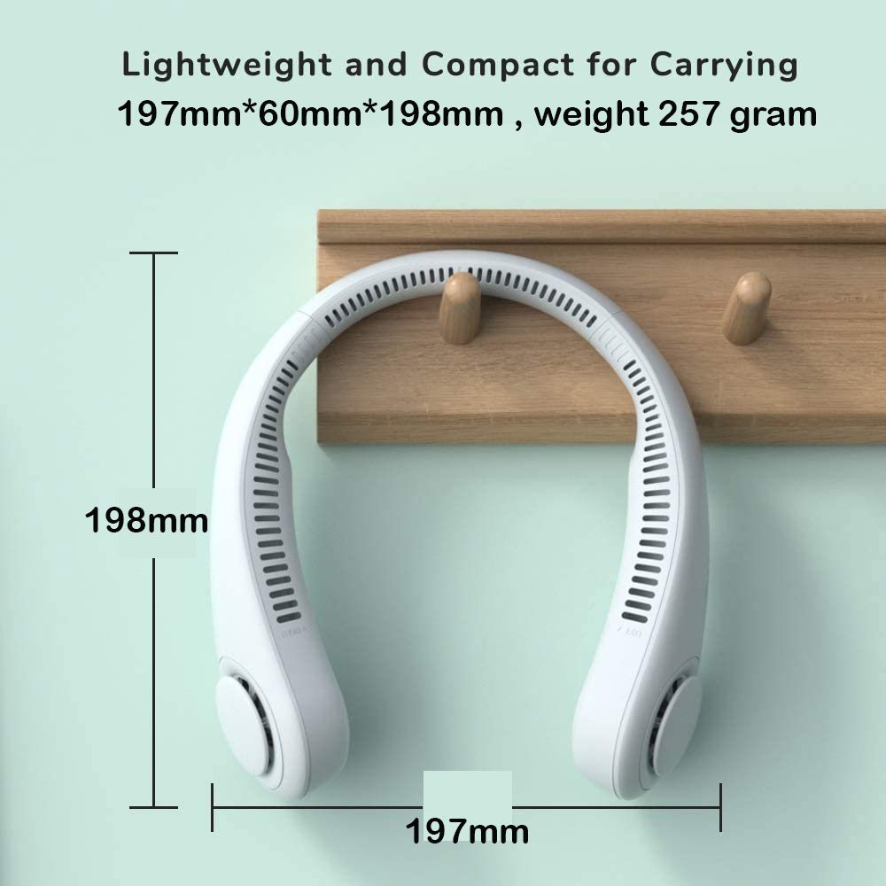 Picture of JISULIFE Malaysia Portable Neck Fan Hands Free Bladeless Fan 4000 mAh Battery Operated Wearable Personal Fan Leafless Rechargeable Headphone Design USB Powered Desk Fan 3 Speeds for Running Badminton Indoor Court Concert Picnic Camping Outdoor Activity FA14 (Grey)