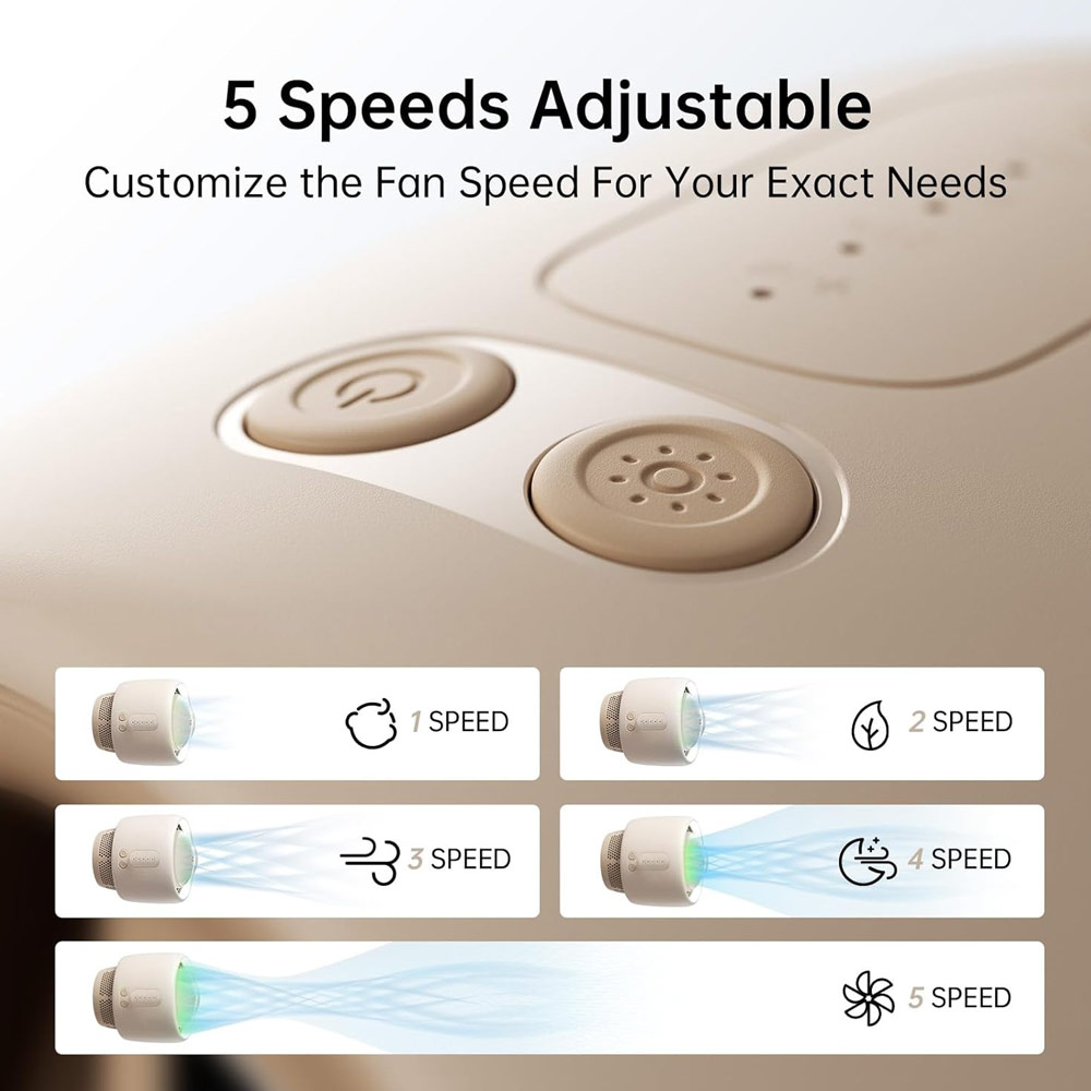 Picture of Jisulife Malaysia Life2 Child Baby Safe Stroller Car Seat Rotatable Flexible Tripod Rechargeable Bladeless Fan (Brown)