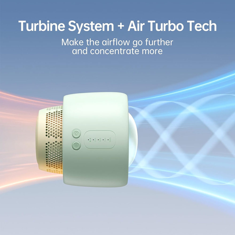 Picture of Jisulife Malaysia Life2 Child Baby Safe Stroller Car Seat Rotatable Flexible Tripod Rechargeable Bladeless Fan (Green)