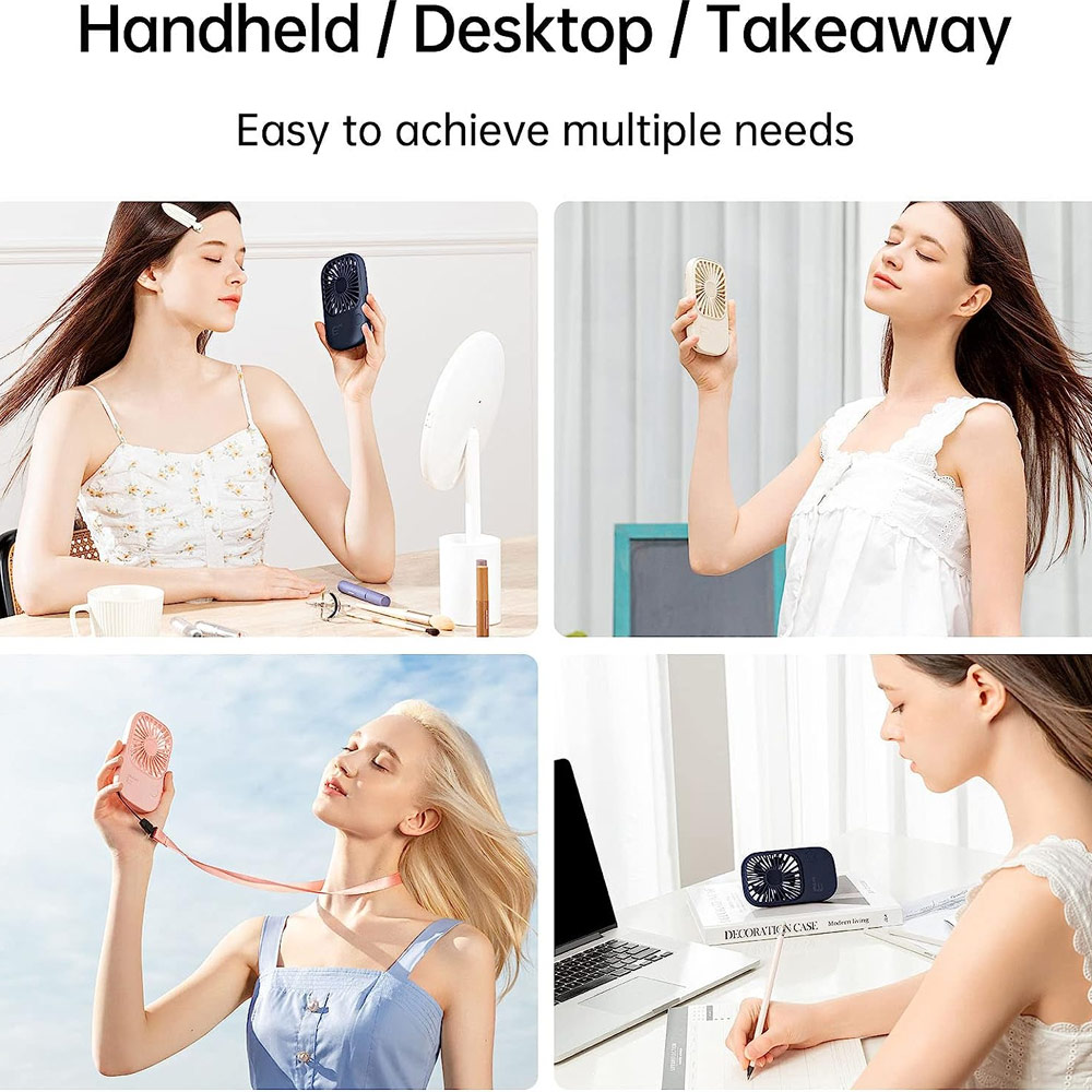 Picture of Jisulife Malaysia Handheld Fan Ultra Thin Mini Fan Small Portable Fan USB Rechargeable Personal Lash Fan with 3 Speeds for Office Outdoor Travel (Beige)