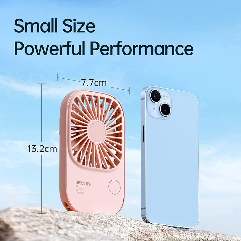 Picture of Jisulife Malaysia Handheld Fan Ultra Thin Mini Fan Small Portable Fan USB Rechargeable Personal Lash Fan with 3 Speeds for Office Outdoor Travel (Pink)