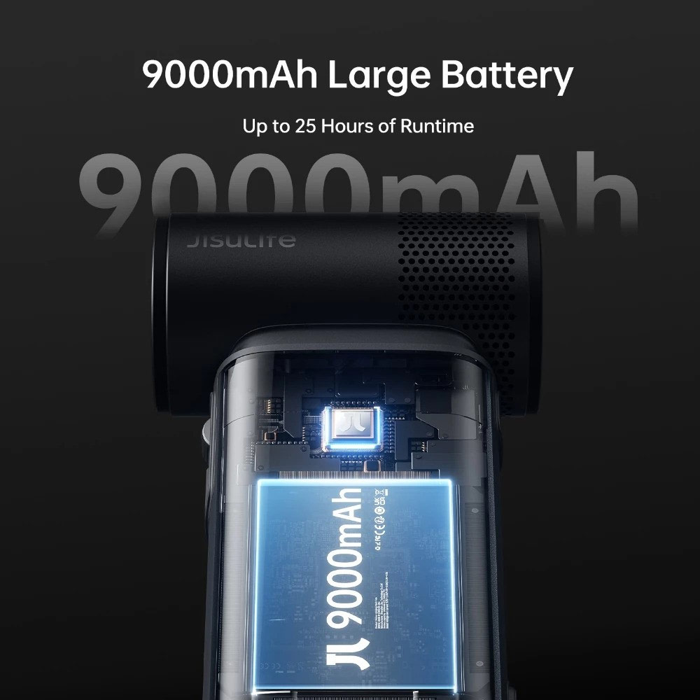 Picture of Jisulife Malaysia Handheld Fan Ultra 2 100 Speed Super Turbo Strong Wind High Quality Portable Powerbank 9000mAh LED Display (Dark Gray)