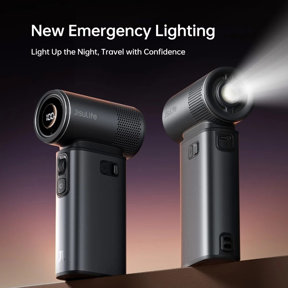 Picture of Jisulife Malaysia Handheld Fan Ultra 2 100 Speed Super Turbo Strong Wind High Quality Portable Powerbank 9000mAh LED Display (Dark Gray)