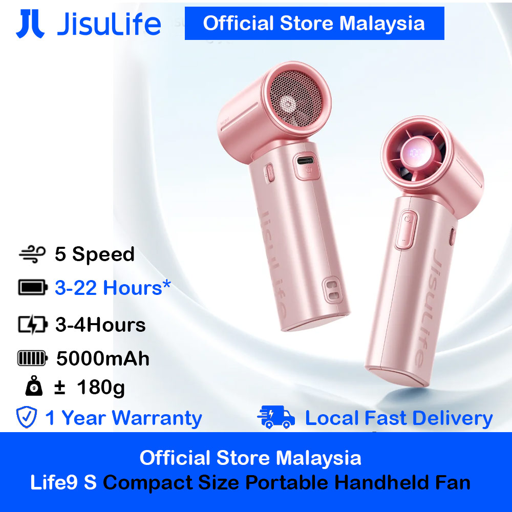 Picture of Jisulife 2026 Life9 S LED Display Palm Size Pocket Size Mini Compact Travel Handheld Portable Fan Strong Wind (Pink) Red Design- Red Design Cases, Red Design Covers, iPad Cases and a wide selection of Red Design Accessories in Malaysia, Sabah, Sarawak and Singapore