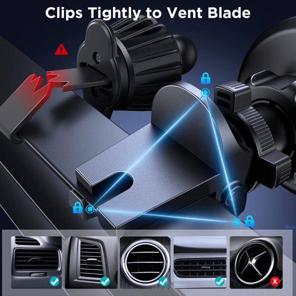 Picture of Joyroom Magnetic 360 Degree Adjustable Car Phone Mount Holder for Air Vent Air Con outlet (Black)