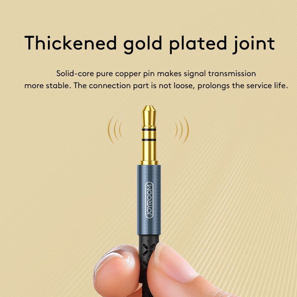 Picture of JOYROOM 3.5mm Gold Plate Joint Premium Sound AUX Headphone Car Stereo Cable Audio Cable 200cm (Black)