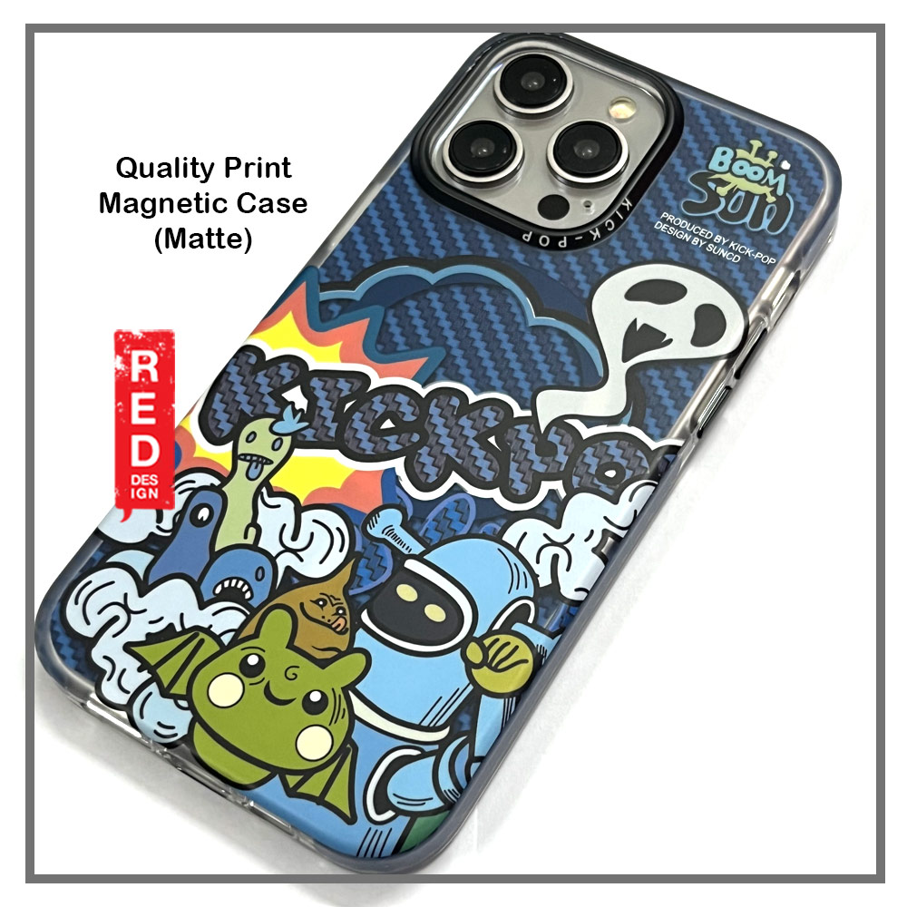 Picture of Apple iPhone 15 Pro Max 6.7 Case | KickPop Creative Fashion Art Magnetic Impact Drop Protection Aluminum Lens Frame Case Casing for iPhone 15 Pro Max (Boom Sun)