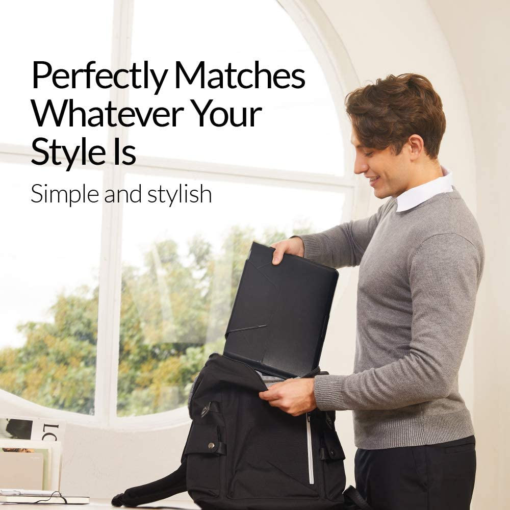 Picture of Apple Macbook Air 13\"  | MOFT Carry Sleeve Standable Design PU Leather for Macbook Air 13 M1 2020 2021 Macbook Pro 13 2020 2021 13 inches Laptop Dell XPS13 Microsoft Surface Pro 7 (Sienna Brown)