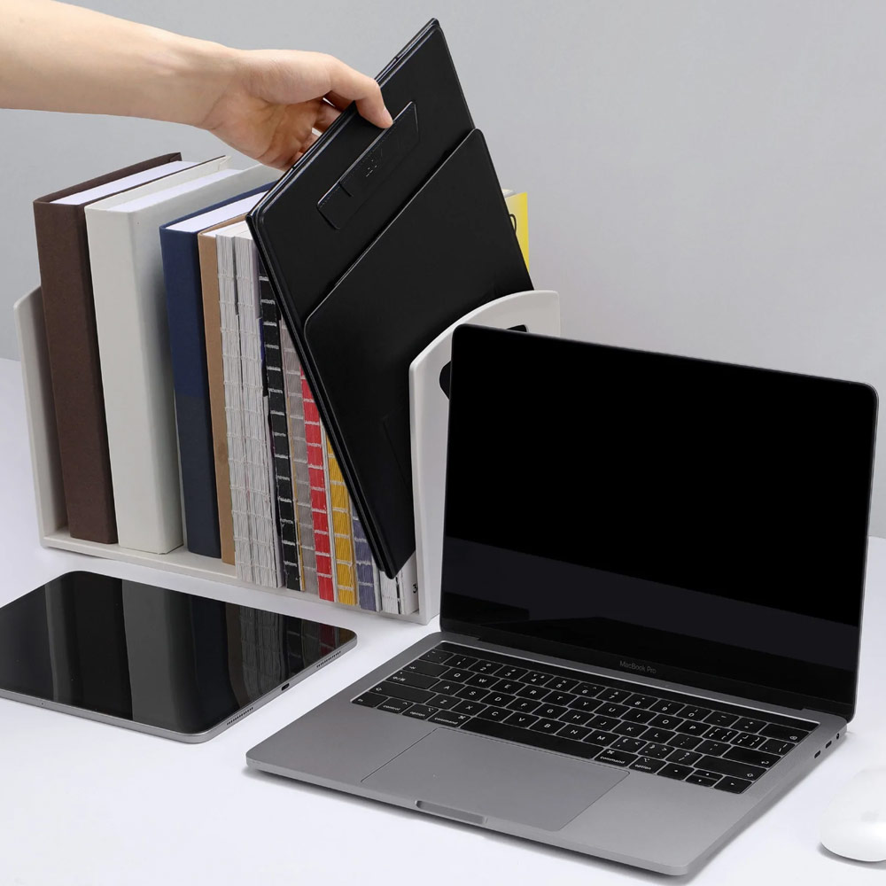 Picture of Apple MacBook Pro 13\" 2020  | MOFT Z Laptop Sit Stand Laptop Desk Stand Multiple Angle Adjustable Stand for Laptop Notebook at Home Office  (Gray)